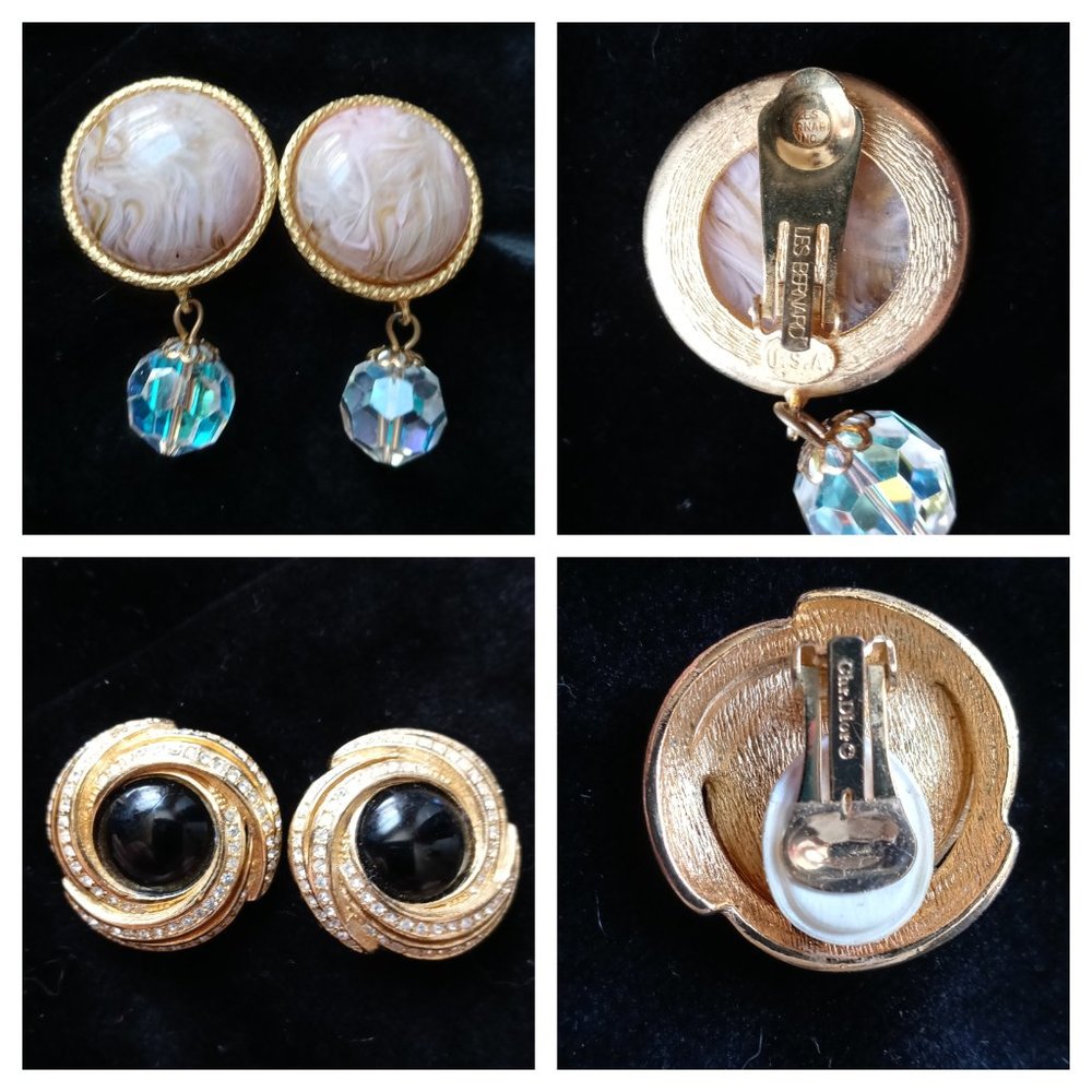Vintage 8 prs Dior Lacroix Alexis Bittar Clip Ons